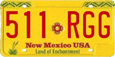 NM license plate 511RGG
