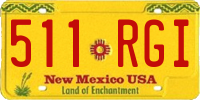 NM license plate 511RGI
