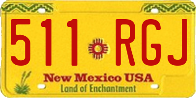 NM license plate 511RGJ
