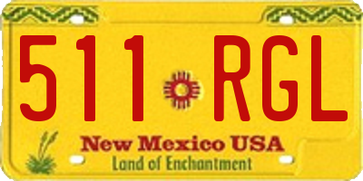 NM license plate 511RGL