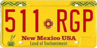 NM license plate 511RGP