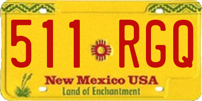 NM license plate 511RGQ
