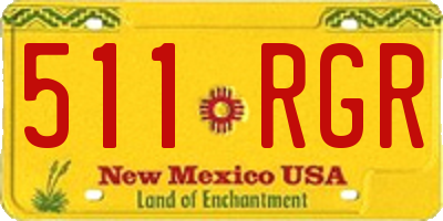 NM license plate 511RGR