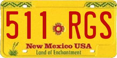 NM license plate 511RGS