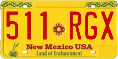 NM license plate 511RGX