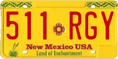 NM license plate 511RGY