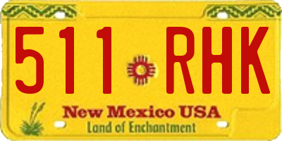NM license plate 511RHK