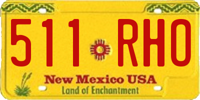 NM license plate 511RHO
