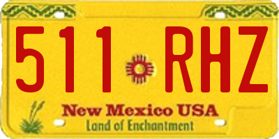 NM license plate 511RHZ