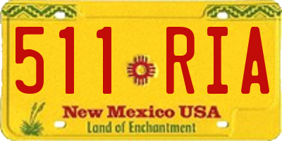 NM license plate 511RIA