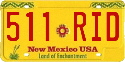 NM license plate 511RID
