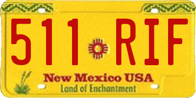 NM license plate 511RIF
