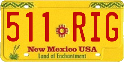 NM license plate 511RIG