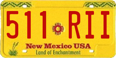 NM license plate 511RII