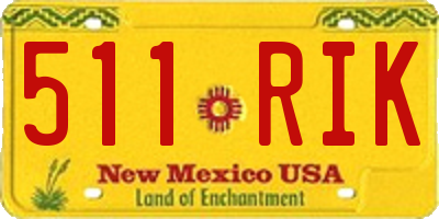 NM license plate 511RIK