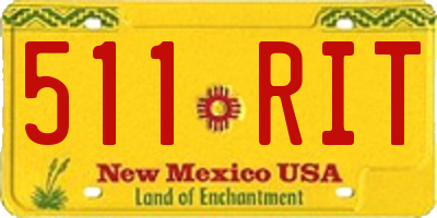NM license plate 511RIT