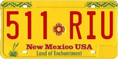 NM license plate 511RIU