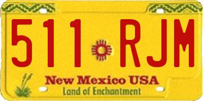 NM license plate 511RJM
