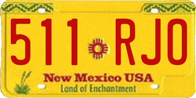 NM license plate 511RJO