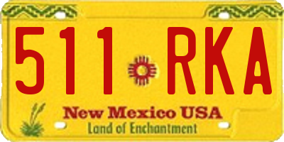 NM license plate 511RKA