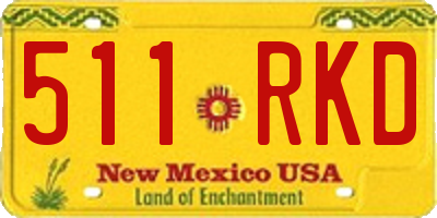NM license plate 511RKD