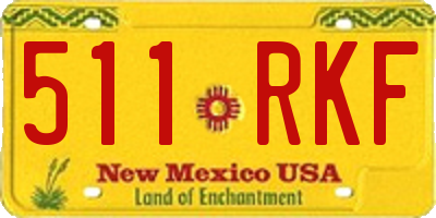 NM license plate 511RKF