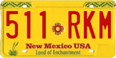 NM license plate 511RKM