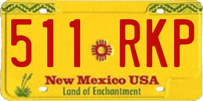 NM license plate 511RKP