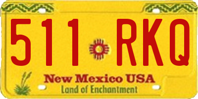 NM license plate 511RKQ