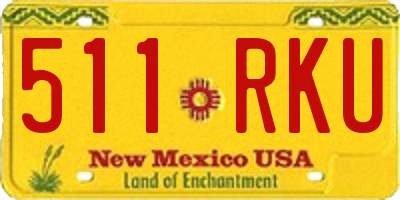 NM license plate 511RKU