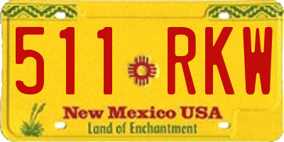 NM license plate 511RKW