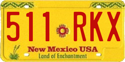 NM license plate 511RKX