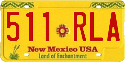 NM license plate 511RLA