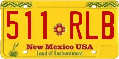 NM license plate 511RLB