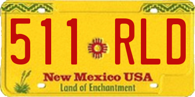 NM license plate 511RLD