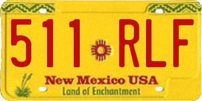NM license plate 511RLF