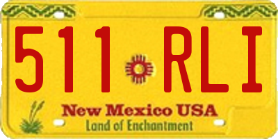 NM license plate 511RLI