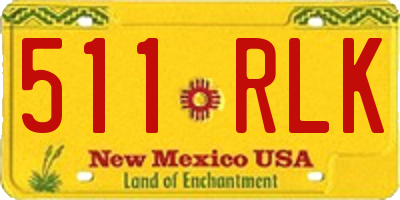NM license plate 511RLK