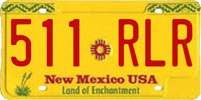 NM license plate 511RLR