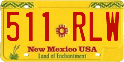 NM license plate 511RLW