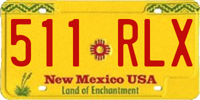 NM license plate 511RLX