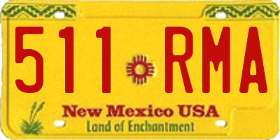 NM license plate 511RMA