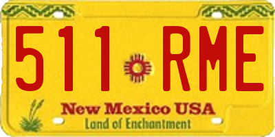 NM license plate 511RME