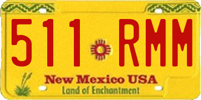 NM license plate 511RMM