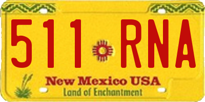 NM license plate 511RNA