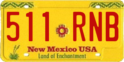 NM license plate 511RNB