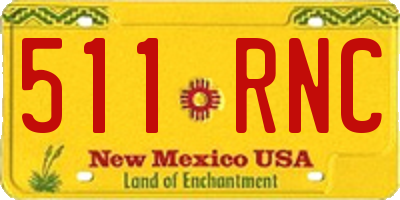NM license plate 511RNC