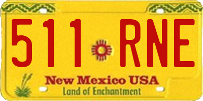 NM license plate 511RNE