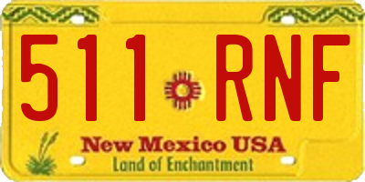 NM license plate 511RNF
