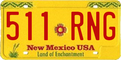 NM license plate 511RNG